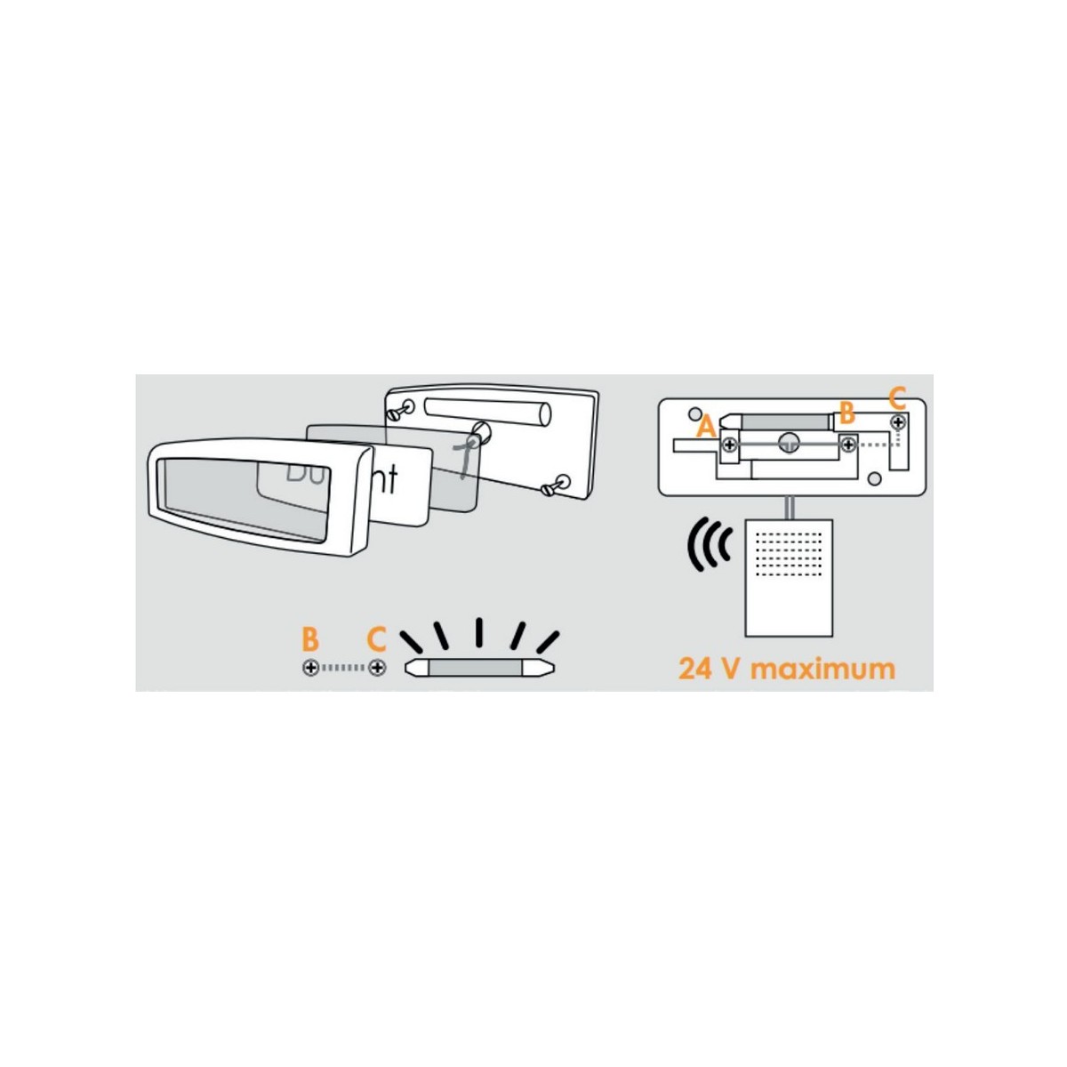 Bouton Poussoir Filaire Lumineux 12-24V pour systèmes URMET - URMET 51022 