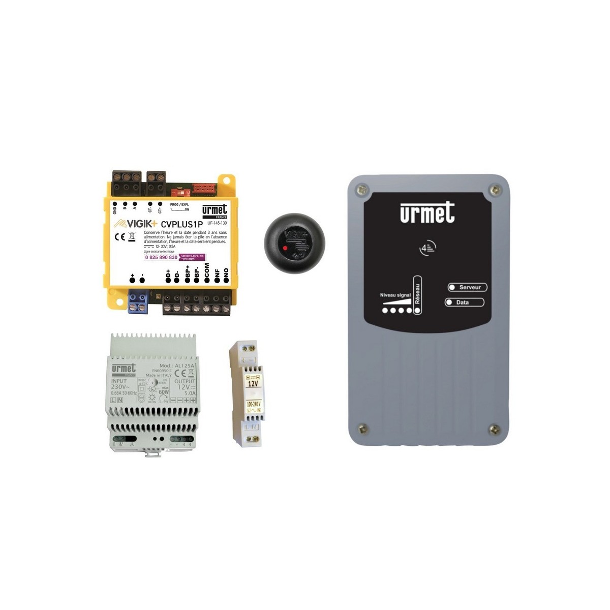 Kit complet avec alim centrale certifiée Vigik+ lecteur modem DATA Abo 10ans - URMET KDATACVPLUS1P 