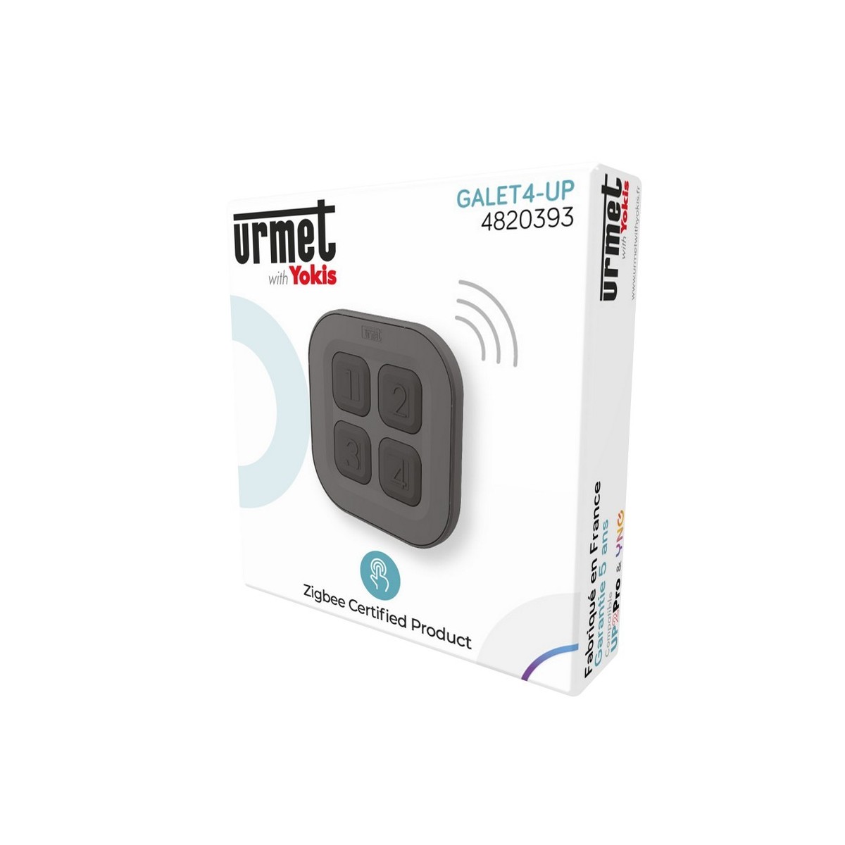 Télécommande galet 4 touches à poser Radio Zigbee - URMET GALET4-UP 