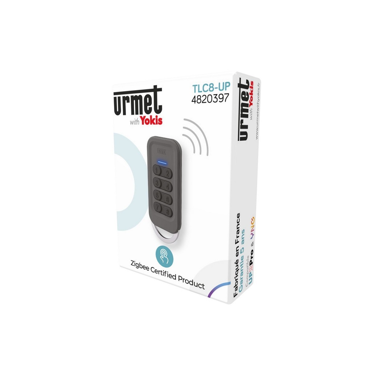 Télécommande porte clé 8 touches Radio Zigbee - URMET TLC8-UP 