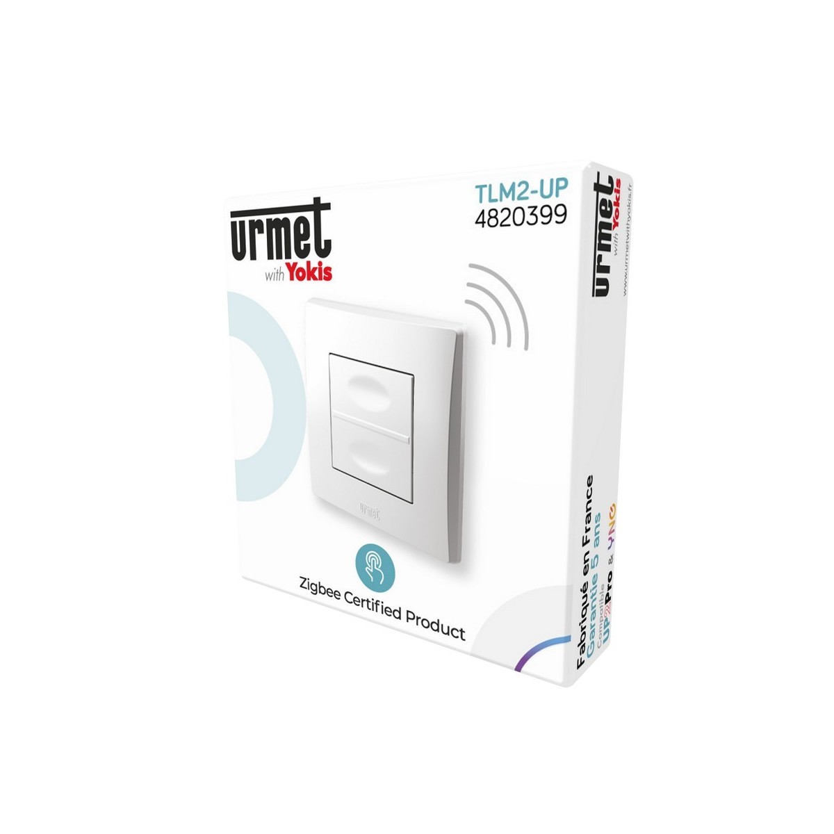Télécommande murale extra plate 2 touches Radio Zigbee - URMET TLM2-UP 