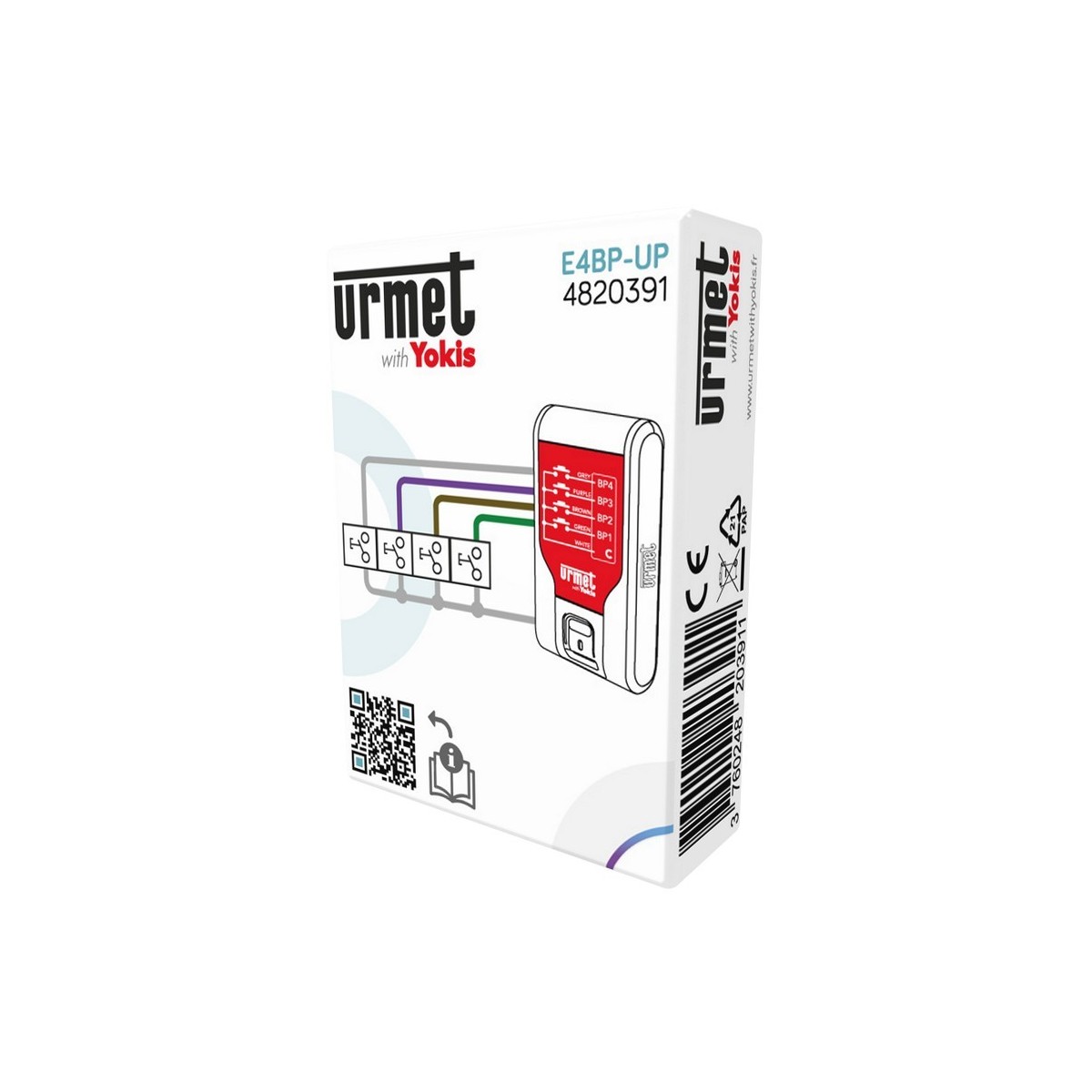 Emetteur encastré 4 canaux indépendants Radio Zigbee - URMET E4BP-UP 