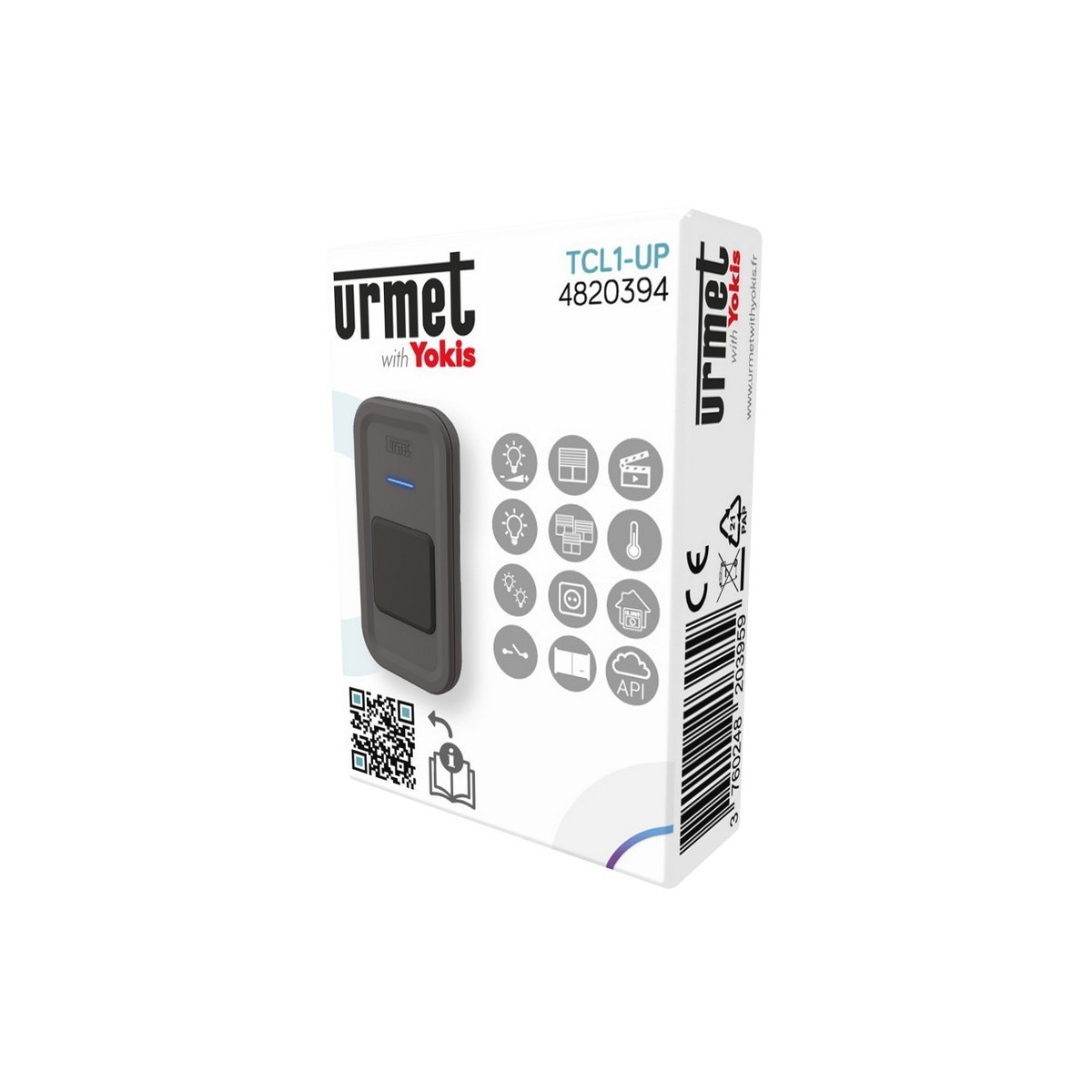 Télécommande à poser 1 touche Radio Zigbee - URMET TLC1-UP 