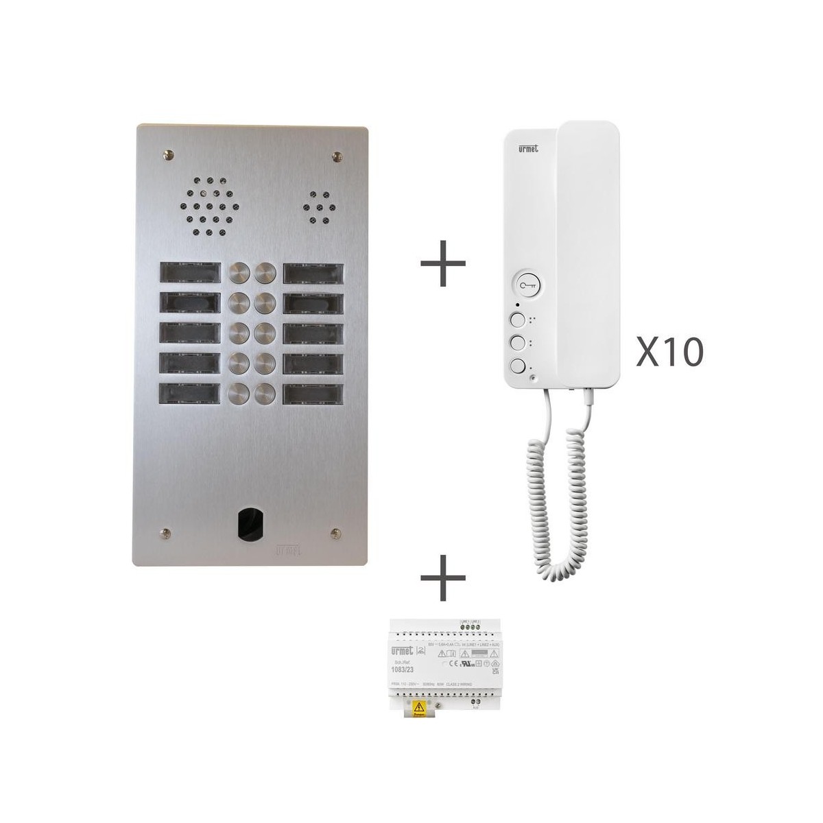 Kit audio 2r 10bp 2 voice programmé - URMET KA83/210 