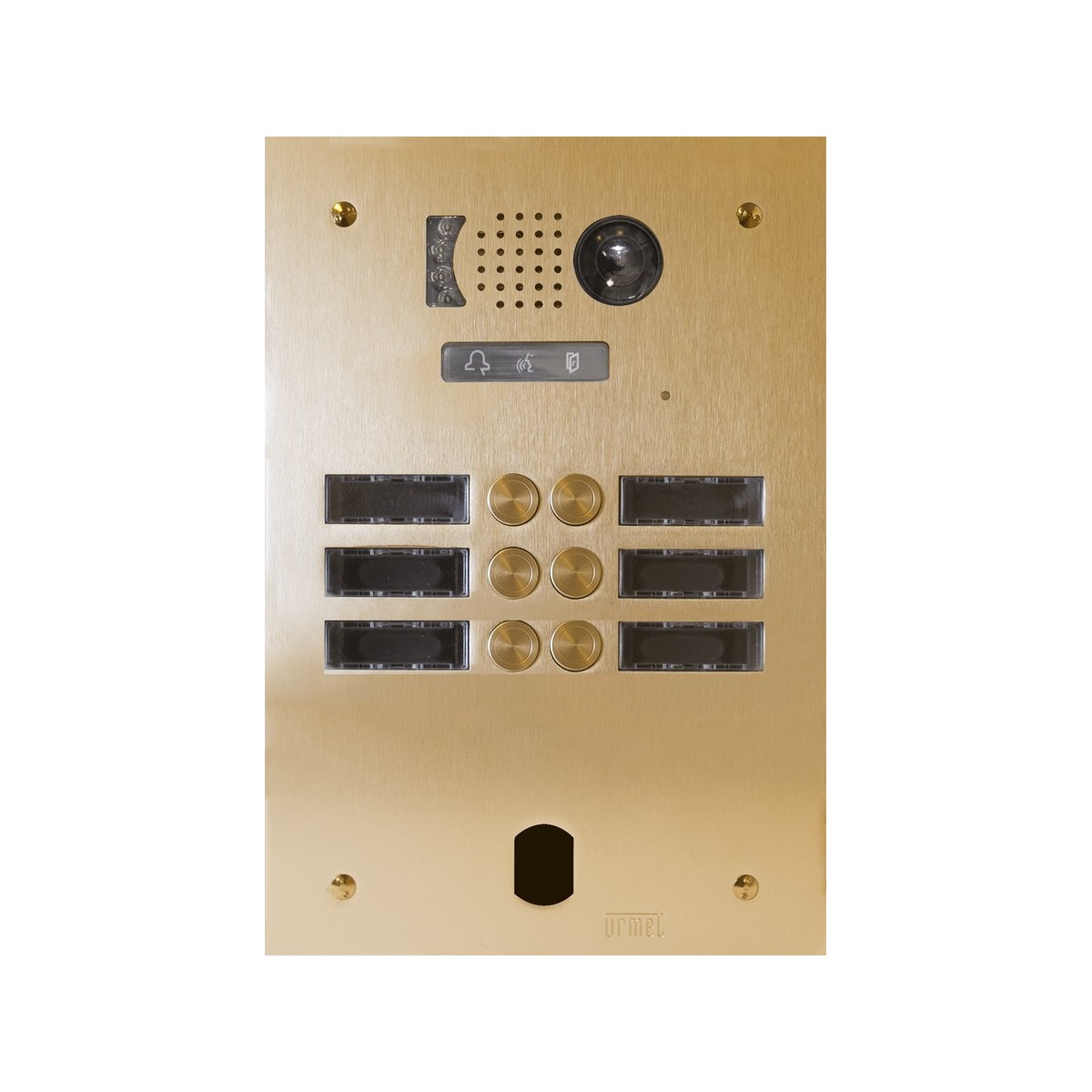 Plaq Video Alu 2R 6 Bp 2Voice Champagne - Urmet Série V83 V83/206CH 