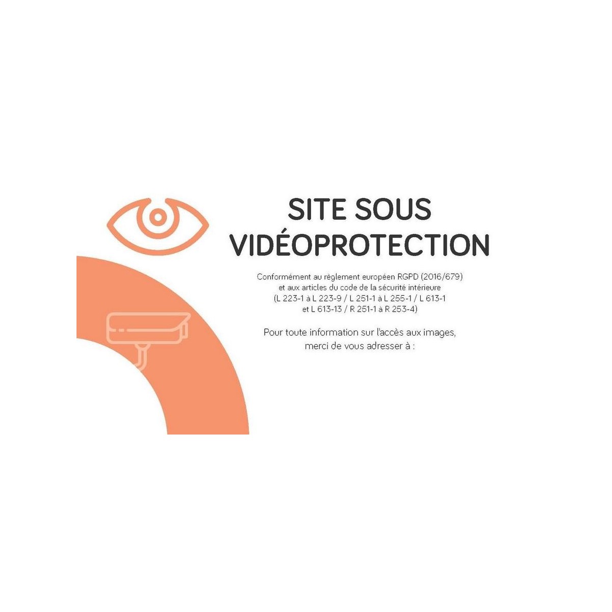 Etiquette Videoprotection pour systèmes URMET - URMET 1090/ETI 