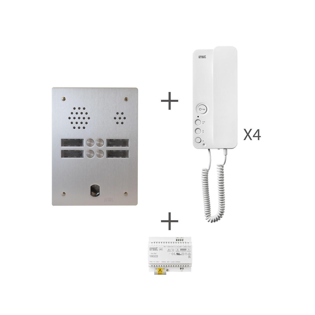 Kit audio 2r 4bp 2 voice programmé - URMET KA83/204 