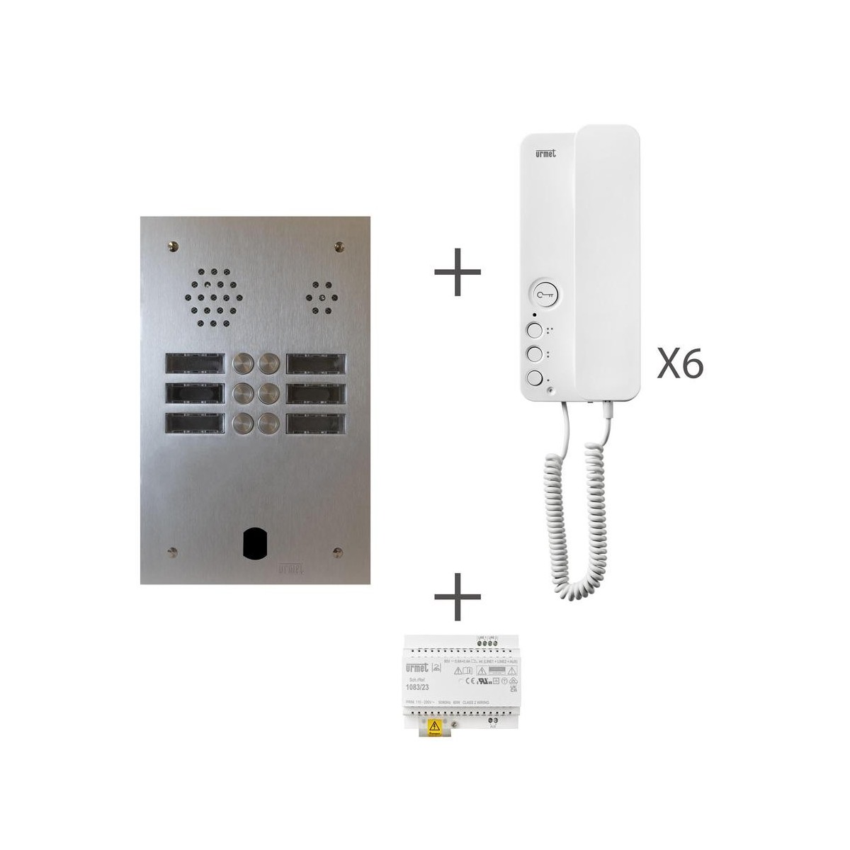 Kit audio 2r 6bp 2 voice programmé - URMET KA83/206 