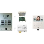 Kit video alu 2r 6 bp 2 voice programmé - URMET KV83/206 