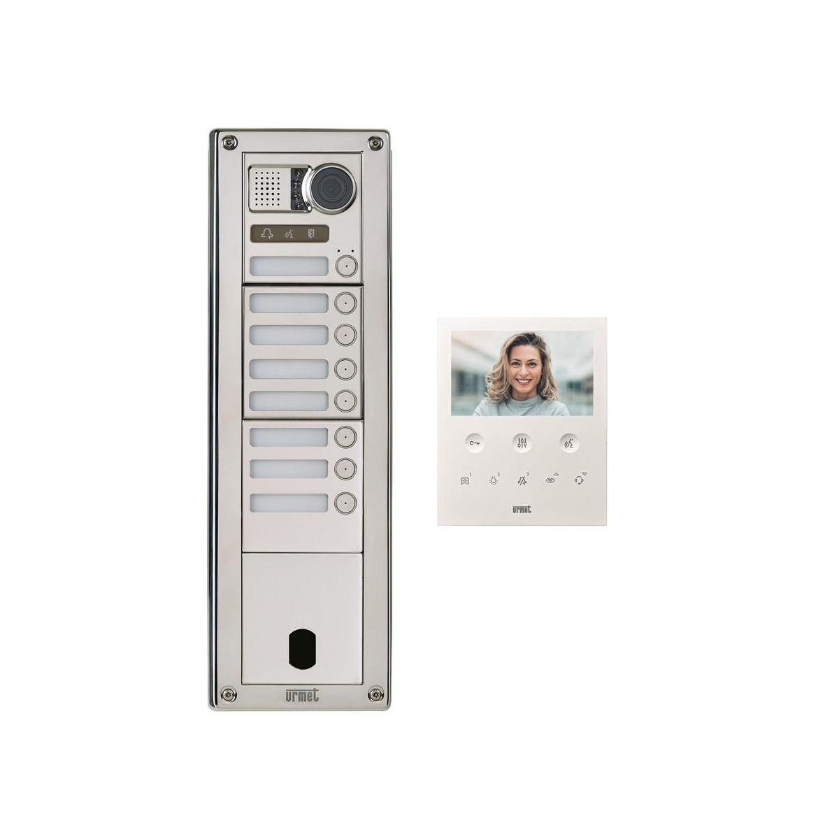 Kit Video Sinth Inox 8 Bp 2V - URMET KVSI83/08 