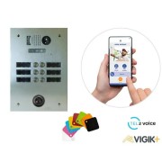 KIT TEL2VOICE 2R 6BP PROGRAMME 10 ANS avec centrale contrôle d'accès KCVPLUS1P - URMET KVT2V10A/206 