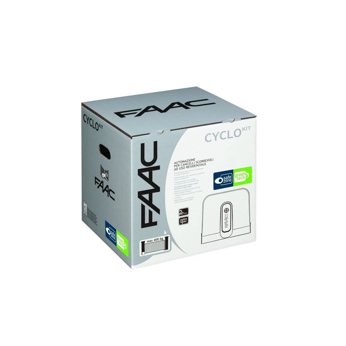 Cyclo kit 24v - pour portail coulissant, jusqu'a 800kg par vantail - FAAC 10599914 