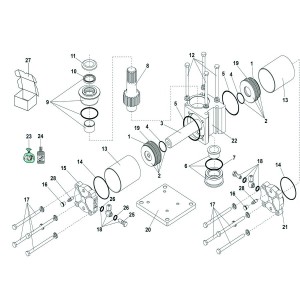 750 - verin hydraulique standard ouverture 180° (avant 2003) - FAAC 108758 