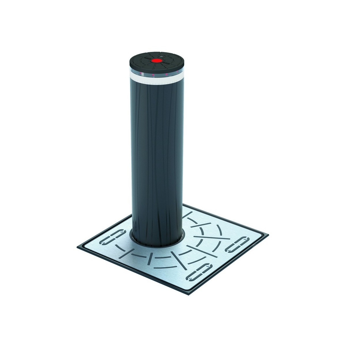 Js80 ha efo h1000mm acier peint ral7021 avec led et cylindre. - FAAC 117551 