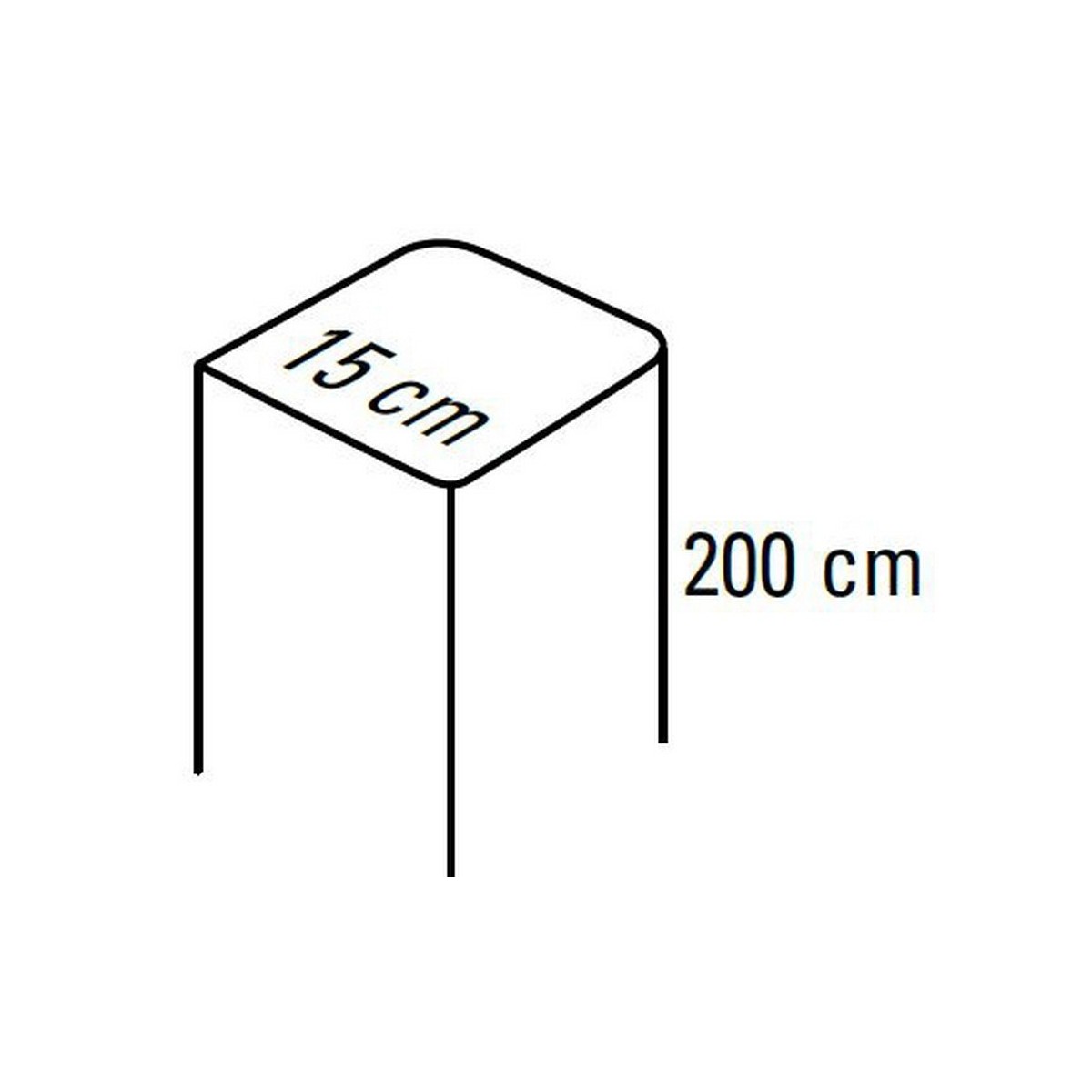 S2500i - poteau en aluminium l15xh200cm brut - FAAC 170POAP20B 