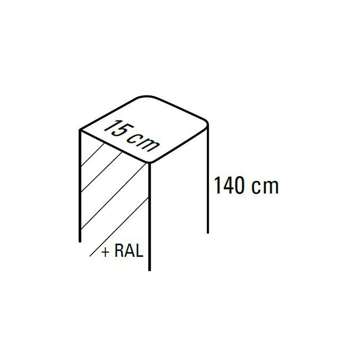 C4000i - poteau en aluminium l15xh140cm. ral a choisir. a encastrer. - FAAC 170POSP140ral 
