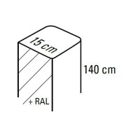 C4000i - poteau en aluminium l15xh140cm. ral a choisir. a encastrer. - FAAC 170POSP140ral 