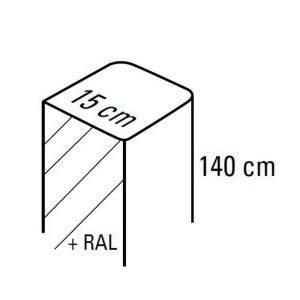 C4000i - poteau en aluminium l15xh140cm. ral a choisir. a encastrer. - FAAC 170POSP140ral 