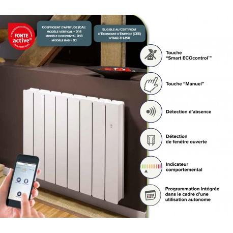 Radiateur Fonte NOIROT - BELLAGIO Smart ECOControl 2000W Horizontal Gris Anthracite N1687SEHS