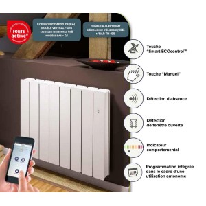 Radiateur Fonte NOIROT - BELLAGIO Smart ECOControl 2000W Horizontal Gris Anthracite N1687SEHS