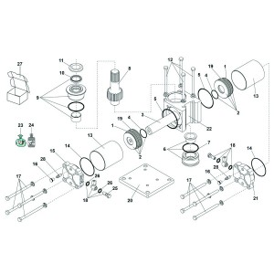 750 - verin hydraulique standard ouverture 100° (avant 2003) - FAAC 108757 