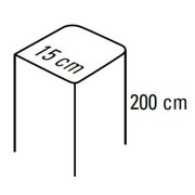 S2500i - poteau en aluminium l15xh200cm brut - FAAC 170POAP20B 