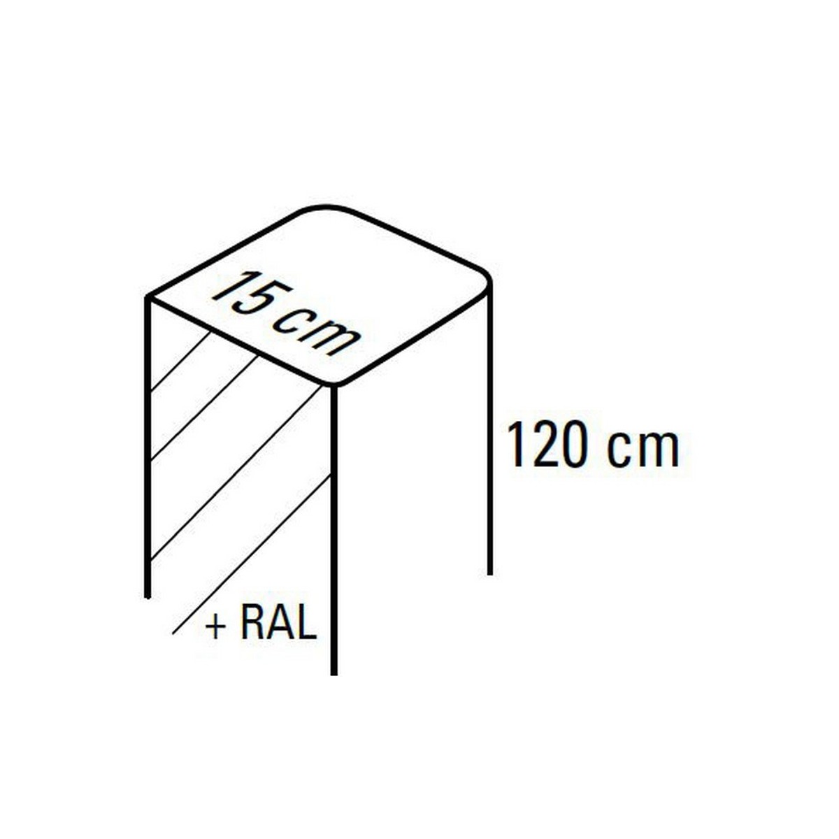 C4000i - poteau en aluminium l15xh120cm. ral a choisir. a encastrer. - FAAC 170POSP120ral 