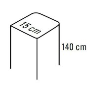 C4000i - poteau en aluminium l15xh140cm brut. a encastrer. - FAAC 170POSP140B 
