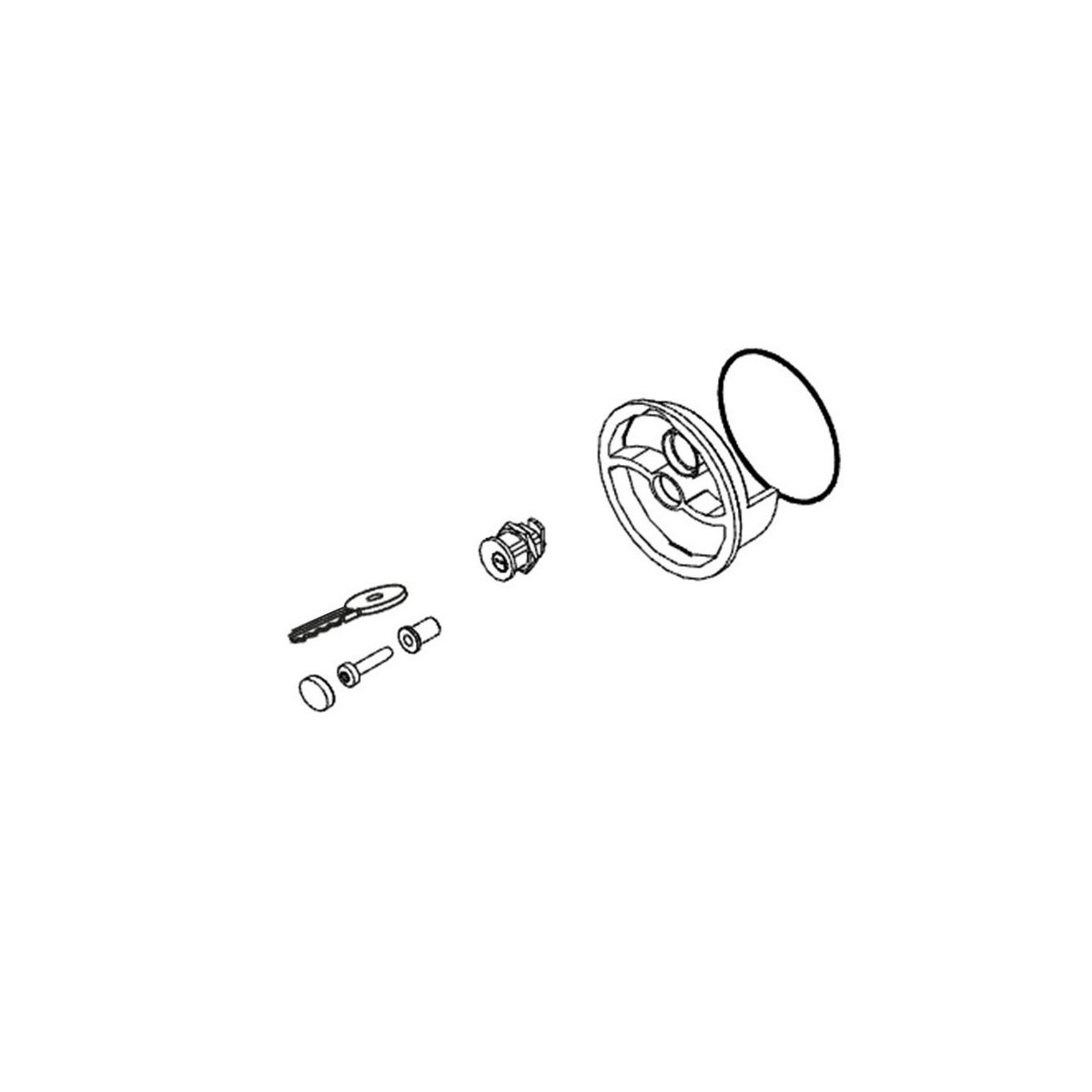 740/741/c851 - deverrouillage exterieur (systeme complet avec cle)  - FAAC 729014 