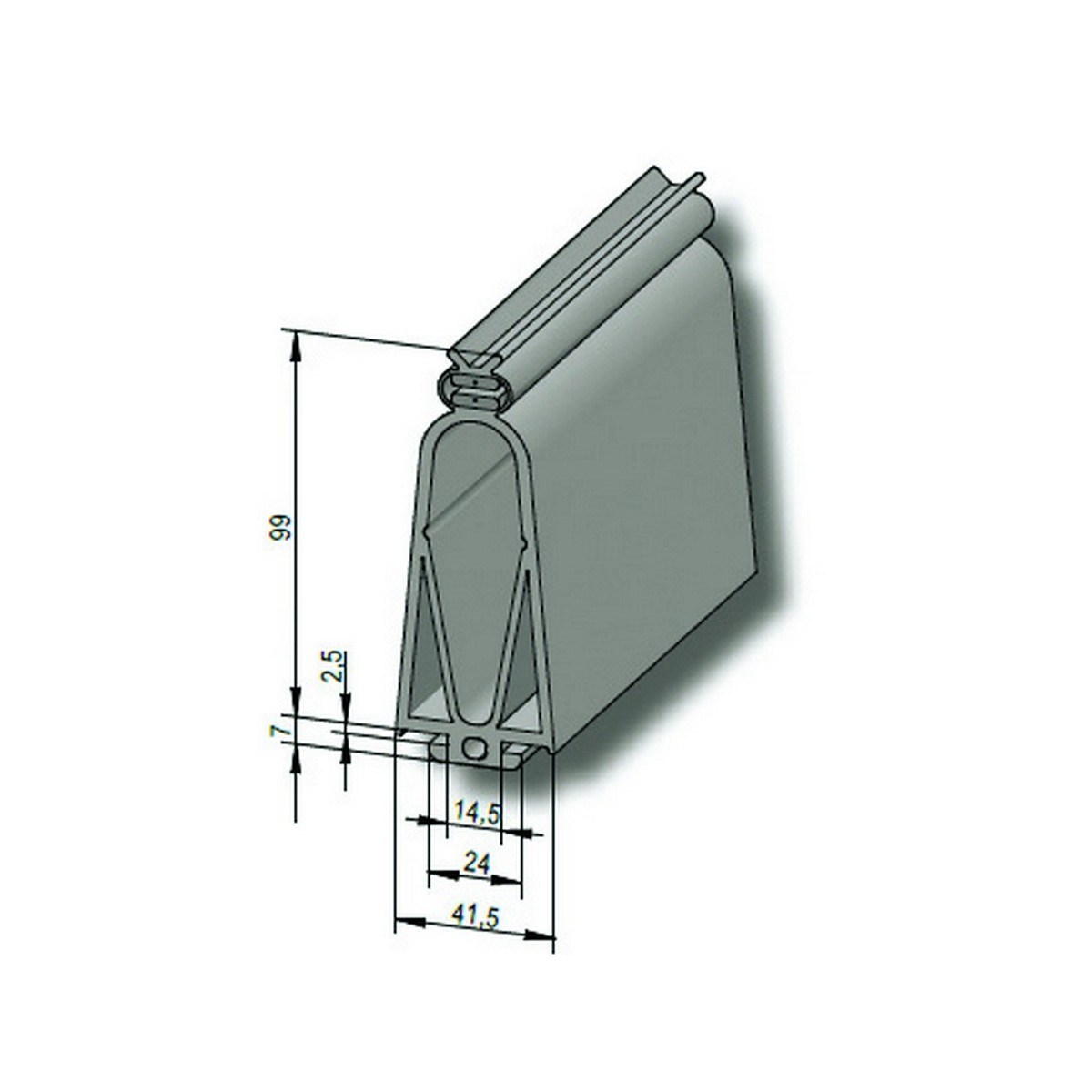 Bord securite - ck99 (l=1,75m). epaisseur 99mm, longueur 1750mm - FAAC 991750 