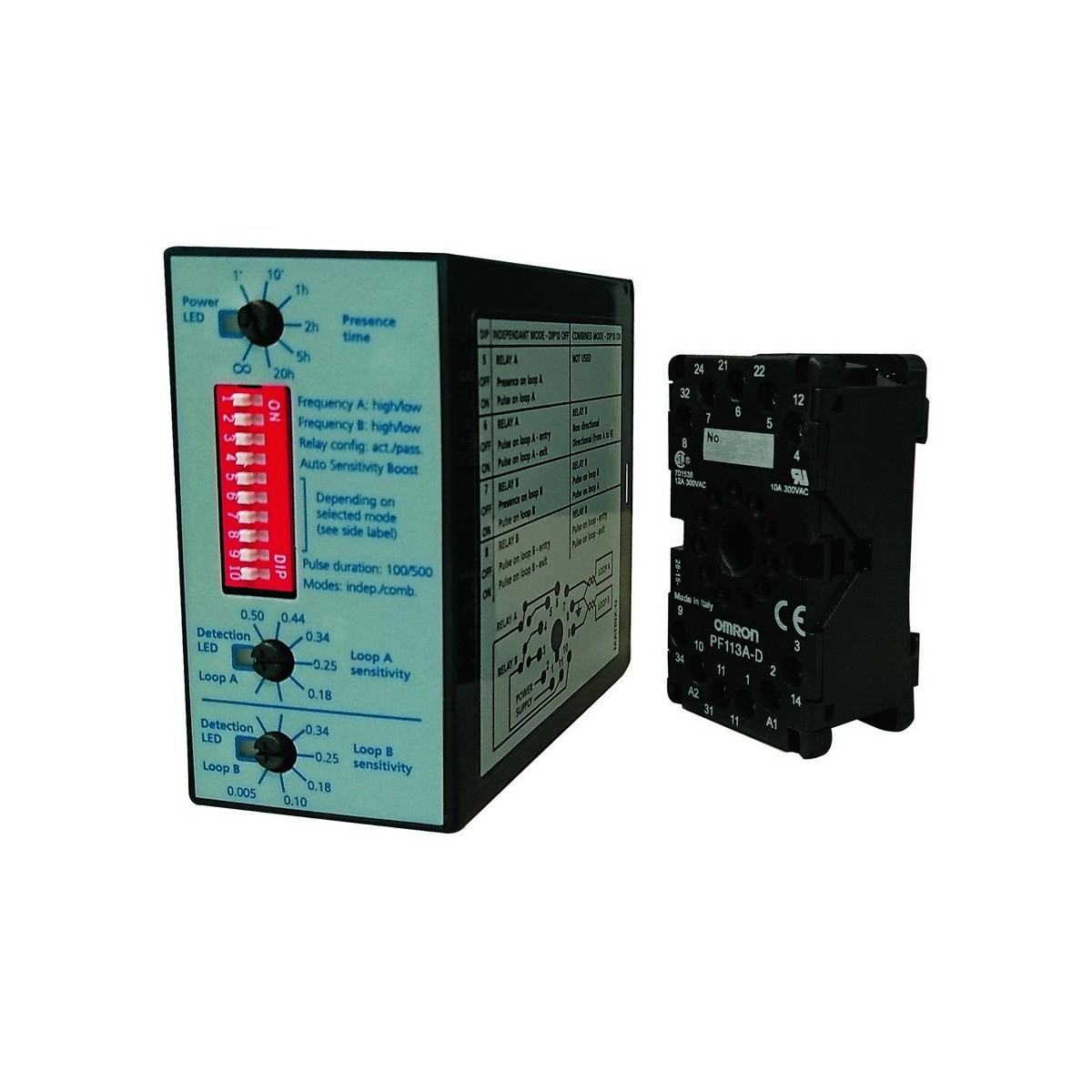 Amplificateur de boucle bicanal a memoire. gestion de 2 boucles enterrees. - FAAC MATRIX4D 