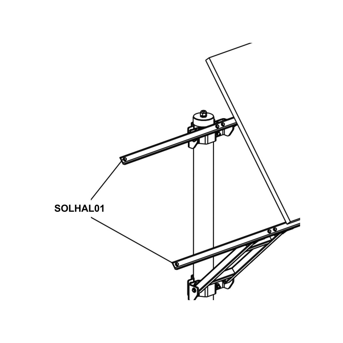Support panneau solaire pour barriere magnetic access solar - MAGNETIC SOLHAL01 