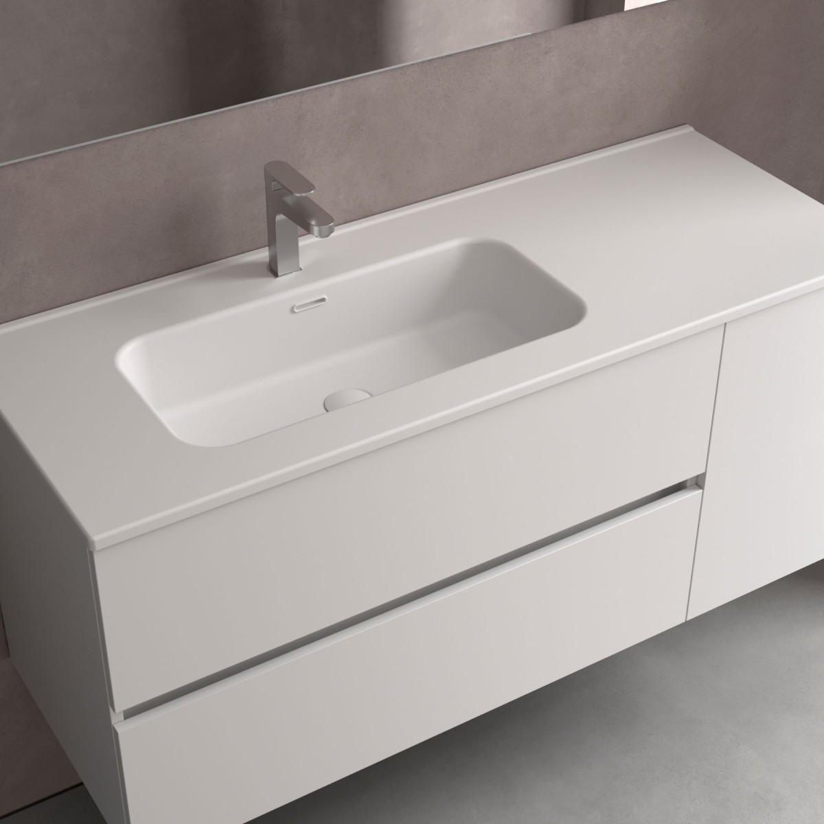 Lavabo Constanza 1100D Sans Siphon Et Bonde Clic-Clac, Pour Meuble 800 Blanc Mat 1110 X 20 X 460 Mm - SALGAR 113786 