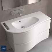 Plan vasque MAM 1590 droite avec porte-serviette solid surface - SALGAR 97397 