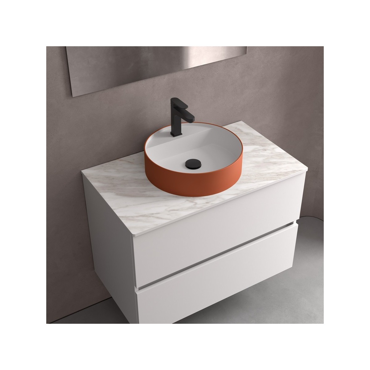 Vasque à poser BICAsolid surface TERRACOTA - SALGAR 103314 