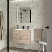 Ensemble Salle De Bains Inara 70 2 Tiroirs Chêne Naturel - SALGAR 113672 