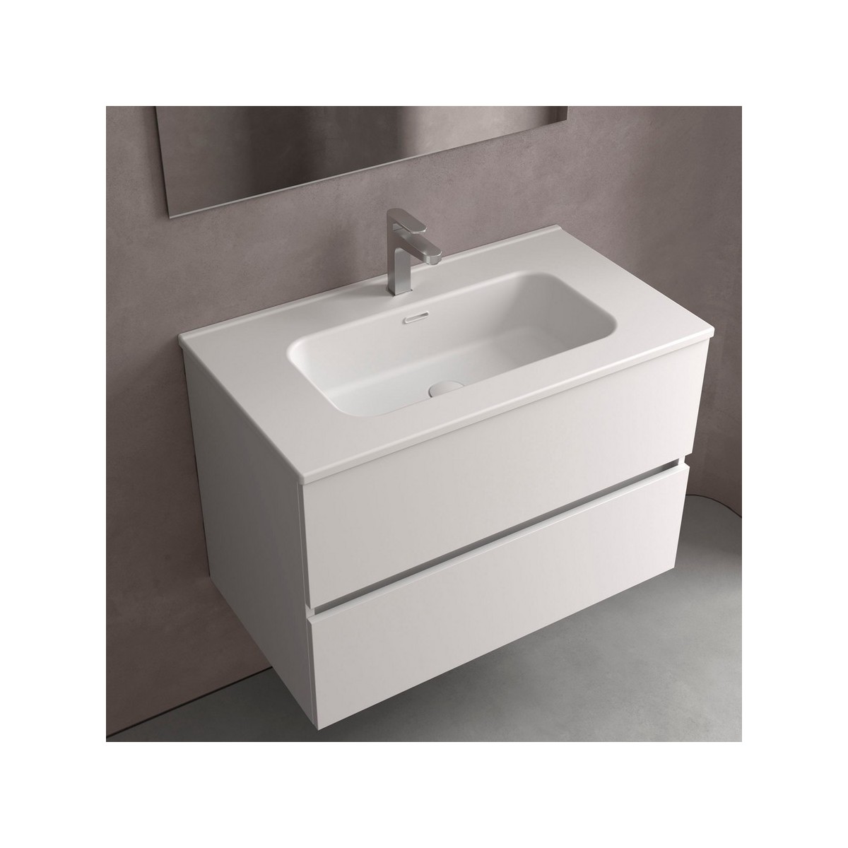 Lavabo Constanza 910 Sans Siphon Et Bonde Clic-Clac Blanc Mat 910 X 20 X 460 Mm - SALGAR 113777 