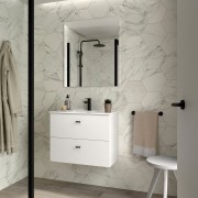 Ensemble Salle De Bains Inara 70 2 Tiroirs White Satin - SALGAR 113670 