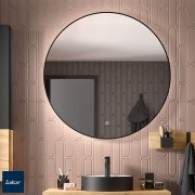 Miroir Globe 600 Circulaire Avec Éclairage Led Avec Capteur (11 W - 40000ºk.) Ip44 Noir Diam. 600 Mm - SALGAR 113743 
