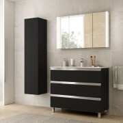 Meuble salle de bain SPIRIT 1000 3 tiroirs Black Velvet H810 P450 - SALGAR 102768 