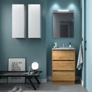 Ensemble meuble et vasque NOJA II 600 3 tiroirs Chêne Africain P450 - SALGAR 106212 