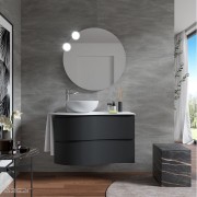 Meuble salle de bain MAM 900 2 tiroirs incurvés Black Velvet H540 P500 - SALGAR 113798 