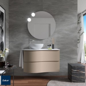 Meuble salle de bain MAM 900 2 tiroirs incurvés Macchiato H540 P500 - SALGAR 113800 