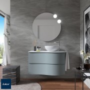 Meuble salle de bain MAM 900 2 tiroirs incurvés Blue Fog H540 P500 - SALGAR 113808 