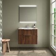 Ensemble meuble et vasque LUVA 800 2 tiroirs Noyer Maya P450 - SALGAR 117754 