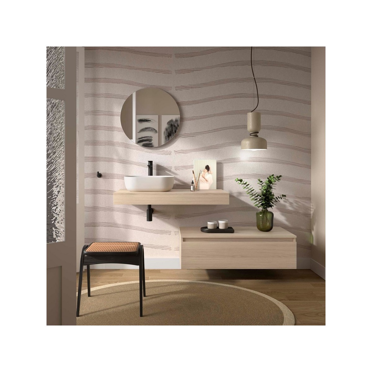 Plan de toilette DOMUS 1000 Chêne Sienna H100 P450 - SALGAR 117914 