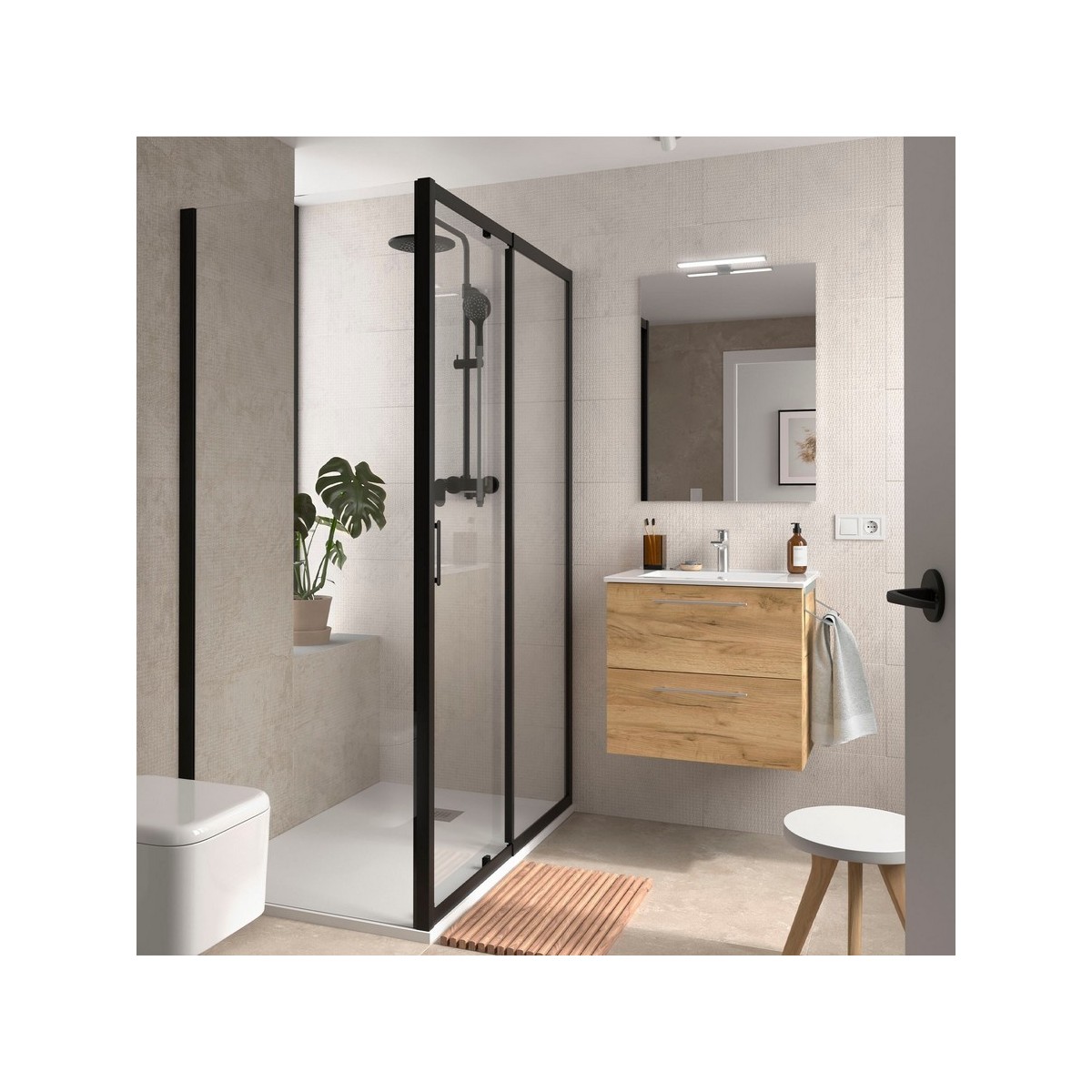 Ensemble meuble et vasque SILANE 600 2 tiroirs Chêne Africain P450 - SALGAR 118045 