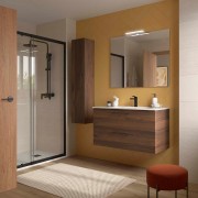 Ensemble meuble et vasque SILANE 1000 2 tiroirs Noyer Maya P450 - SALGAR 118059 