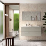 Ensemble meuble et vasque SILANE 1200 4 tiroirs Gris satiné P450 - SALGAR 118065 