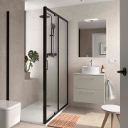 Ensemble Meuble de salle de bain et plan de toilette SILANE 600 2 tiroirs Gris satiné P450 - SALGAR 118070 
